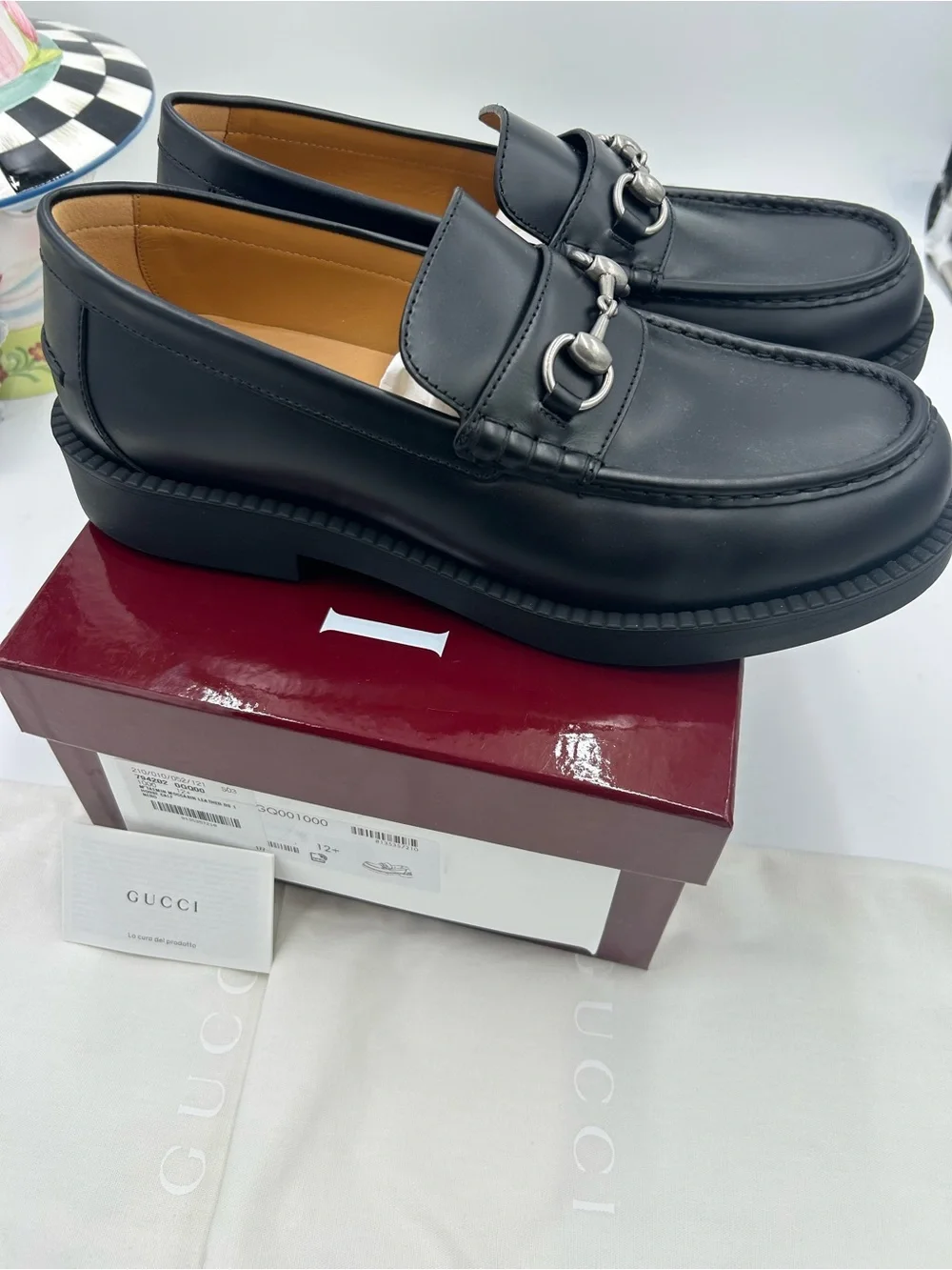 Men's Gucci Leather horse bit loafers size 12.5 fits 13 US made in Italy